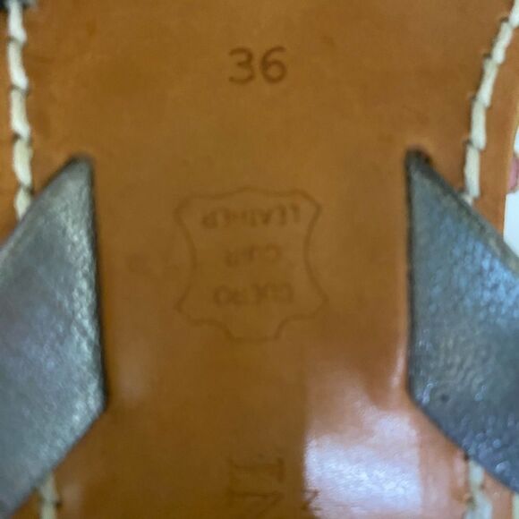 Calaxini Leather Black Silver Glitter Low Wedge Sling Back Sandals Made in Spain - Picture 9 of 12